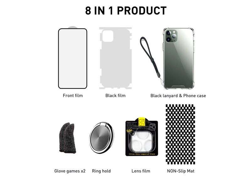 Acrylic Premier Phone Case Screen Protector 8 In 1 For IPhone 15